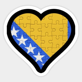 Bosnian Jigsaw Puzzle Heart Design - Gift for Bosnian With Bosnia Roots Sticker